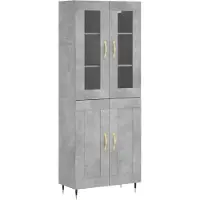 vidaXL Hoge kast 69,5x34x180 cm bewerkt hout betongrijs