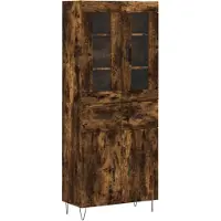 vidaXL Hoge kast 69,5x34x180 cm bewerkt hout gerookt eikenkleurig