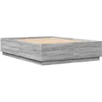 vidaXL Bedframe bewerkt hout grijs sonoma eikenkleurig 140x200 cm