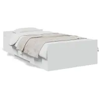 vidaXL Bedframe met lades bewerkt hout wit 75x190 cm