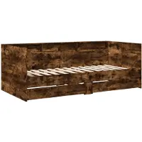vidaXL Slaapbank met lades zonder matras 90x200 cm gerookt eikenkleur