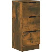 vidaXL Dressoir 30x30x70 cm bewerkt hout gerookt eikenkleurig
