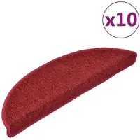 vidaXL Trapmatten 10 st 56x17x3 cm Röd Halfrond