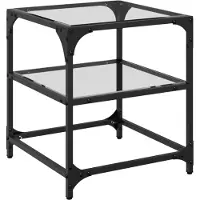 vidaXL Salontafel met glazen blad, transparant, 40x40x45 cm, staal