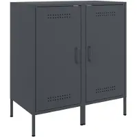 vidaXL Dressoirs 2 st 36x39x79 cm staal antracietkleurig