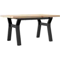 vidaXL Salontafel met Y-vormig onderstel, 80x50x40,5 cm, massief grenenhout en staal