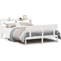 vidaXL Bedframe zonder matras massief grenenhout wit 160x200 cm