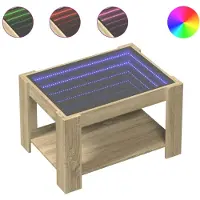 vidaXL LED-salontafel Sonoma eik, 73x53x45 cm, houtvezel