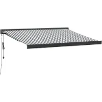 vidaXL Luifel uittrekbaar 3,5x2,5 m stof en aluminium antraciet en wit