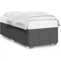 vidaXL Bedframe zonder matras 90x190 cm stof donkergrijs