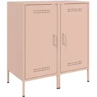 vidaXL Dressoirs 2 st 36x39x79 cm staal roze
