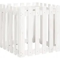 vidaXL Plantenbak met hekontwerp 60x60x60 cm massief grenenhout wit