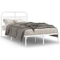 vidaXL Bedframe met hoofdeinde, metaal, wit, 120x190 cm