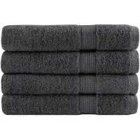 vidaXL Saunadoeken SOLUND 4 st 600 g/m² 80x200 cm antracietkleur