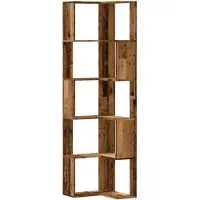 vidaXL Boekenkast 5-laags hoek 50x50x179 cm bewerkt hout oud houtkleur