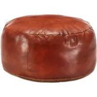 vidaXL Poef 60x30 cm echt geitenleer tan