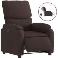 vidaXL Fauteuil verstelbaar elektrisch stof donkerbruin