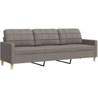 vidaXL Driezitsbank 210 cm stof taupe