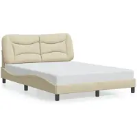 vidaXL Bedframe zonder matras "Hvar" stof crèmekleurig 140x200 cm