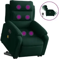 vidaXL Sta-op-massagestoel elektrisch verstelbaar fluweel donkergroen