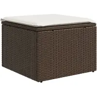 vidaXL Tuinkruk met kussen 55x55x37 cm poly rattan bruin