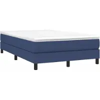 vidaXL Boxspring met matras stof blauw 120x190 cm