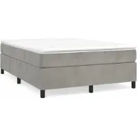 vidaXL Boxspring bed 140x190 cm fluweel lichtgrijs