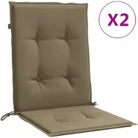 vidaXL Stoelkussens 2 st lage rug 100x50x4 cm stof gemêleerd taupe