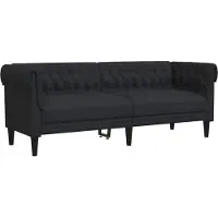 vidaXL Driezitsbank Chesterfield-stijl stof zwart