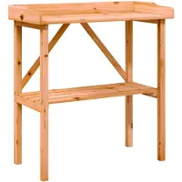 vidaXL Plantentafel met schap 78x38x82,5 cm vurenhout bruin