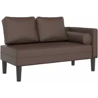 vidaXL Chaise longue met kussens kunstleer bruin