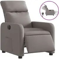 vidaXL Fauteuil verstelbaar elektrisch stof taupe