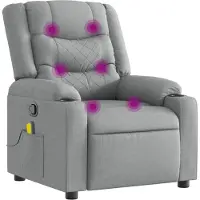 vidaXL Massagestoel verstelbaar stof lichtgrijs