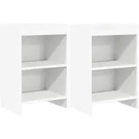vidaXL Nachttafels 2 st Wit 40 x 30 x 60 cm Bewerkt hout