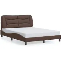 vidaXL Bedframe zonder matras "Hvar" kunstleer bruin 140x190 cm