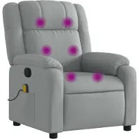 vidaXL Massagestoel verstelbaar stof lichtgrijs