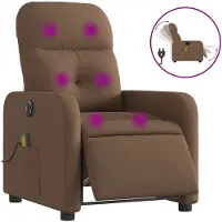 vidaXL Massagestoel elektrisch verstelbaar stof bruin
