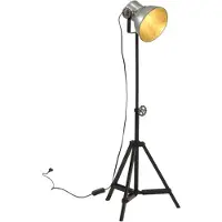 Kamome vidaXL Vloerlamp, 25W, vintage zilver, 35x35x65/95 cm, E27