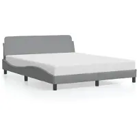 vidaXL Bedframe "Dover", lichtgrijs, 160x200 cm, gestoffeerd