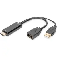 Digitus AK-330101-002-S video kabel adapter 0,2 m HDMI Type A (Standaard) HDMI + USB Zwart