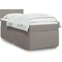 vidaXL Boxspringbed met matras, taupekleurig, 100x200 cm, met stoffen bekleding