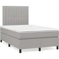 vidaXL Boxspring met matras stof lichtgrijs 120x190 cm