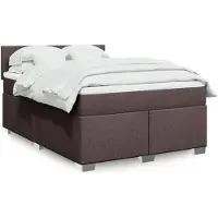 vidaXL Boxspringbed met matras, donkerbruin, 140x200 cm, gestoffeerd
