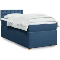 vidaXL Boxspring met matras stof blauw 100x200 cm