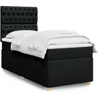 vidaXL Boxspringbed met matras, zwart, 90x200 cm, stof