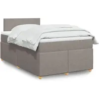 vidaXL Boxspringbed met matras, taupekleurig, 120x200 cm, met stoffen bekleding