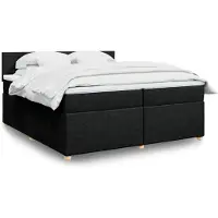 vidaXL Boxspring met matras stof zwart 200x200 cm