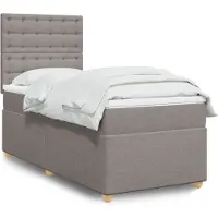 vidaXL Boxspringbed met matras, taupe, 90x190 cm, gestoffeerd