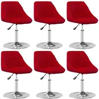 vidaXL Eetkamerstoelen draaibaar 6 st fluweel wijnrood