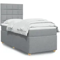 vidaXL Boxspring met matras stof lichtgrijs 80x200 cm
